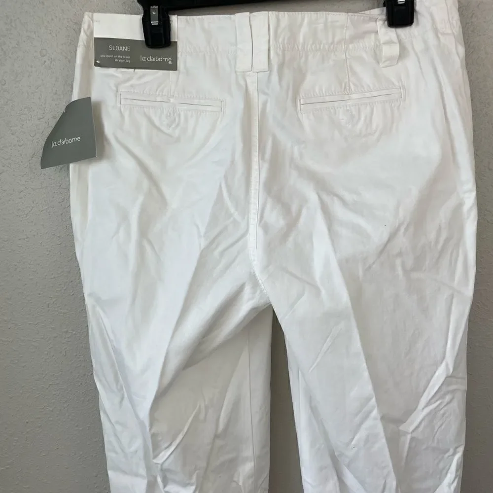 NWT Liz Claiborne White Sloan Pants Size 10 - Picture 8 of 10